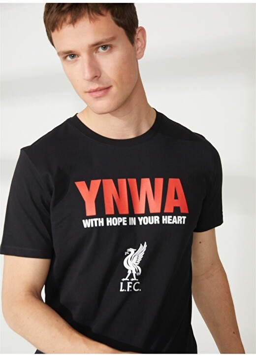 

Черная мужская футболка с принтом Liverpool Never Say Never, Черный