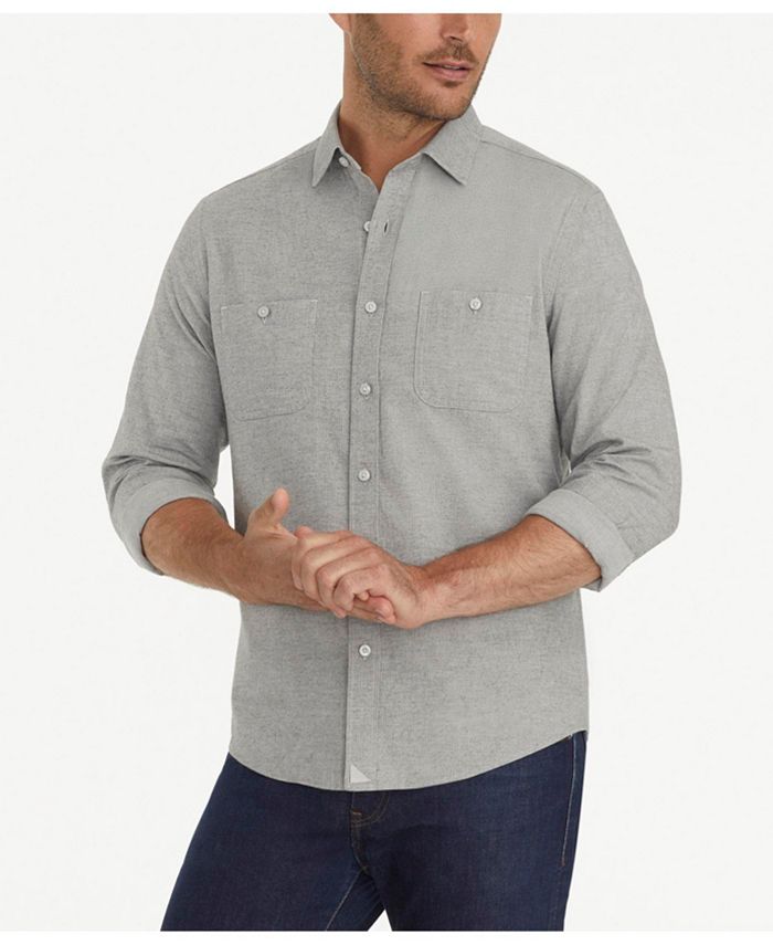 цена Мужская фланелевая рубашка обычного кроя Hemsworth на пуговицах UNTUCKit, серый