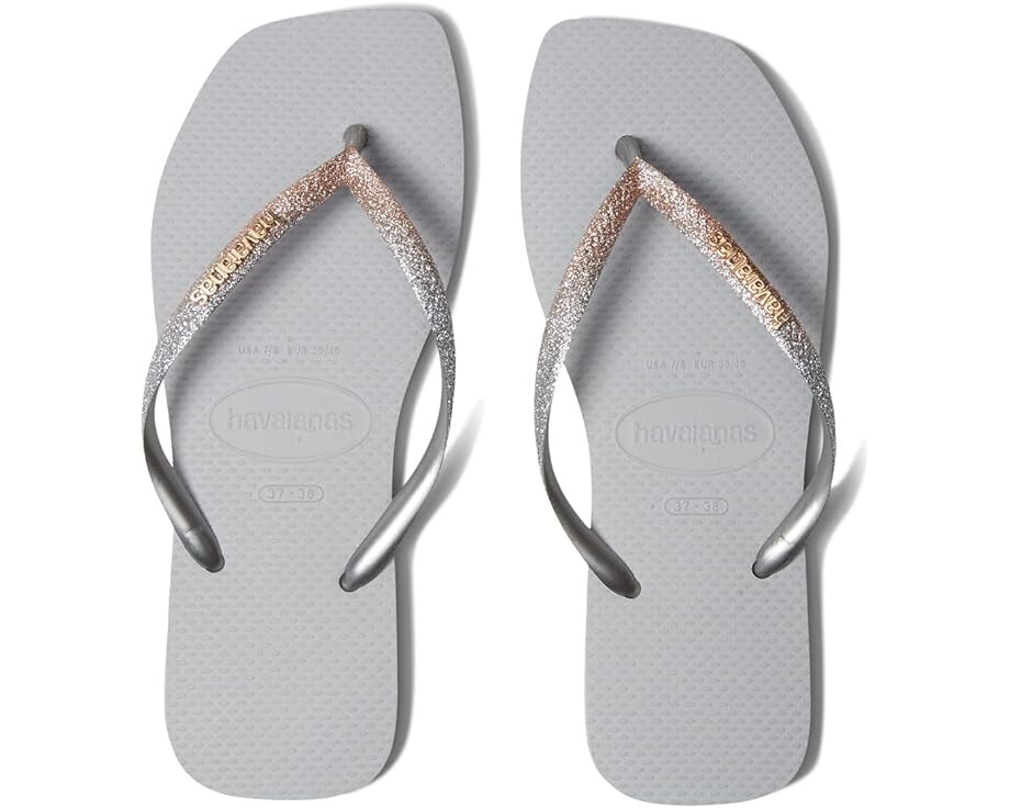 

Сандалии Havaianas Slim Square Glitter Flip Flop Sandal, цвет Ice Grey