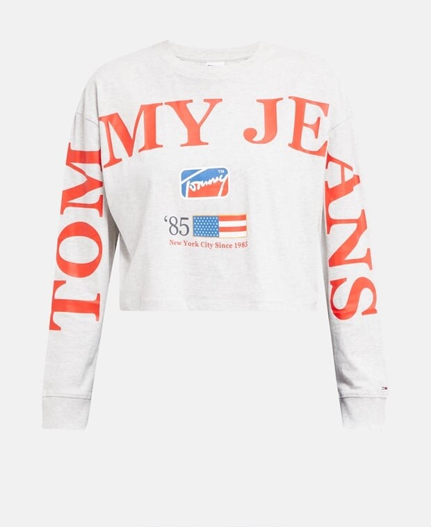 

Топ с длинными рукавами Tommy Hilfiger, серебряный