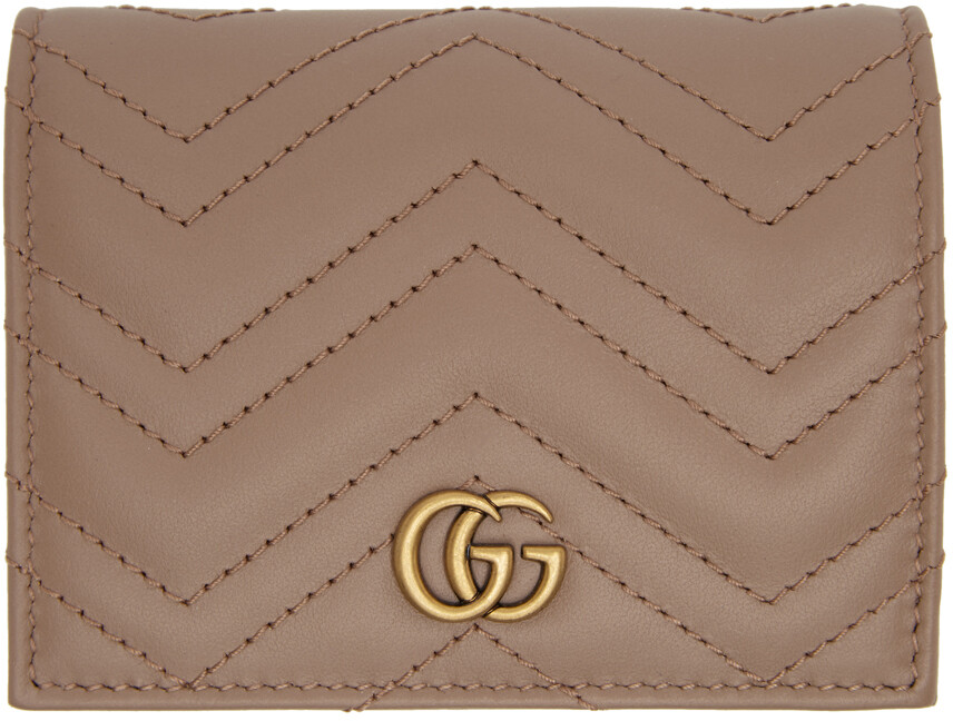 

Розовый бумажник-футляр для карточек GG Marmont Gucci