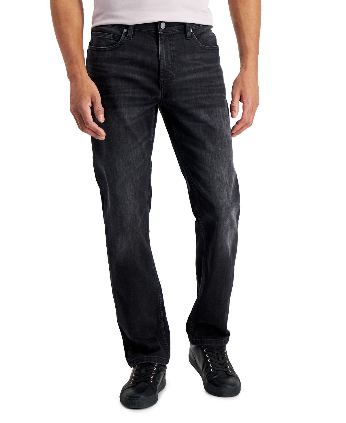 

Мужские прямые эластичные джинсы sam black-wash, созданные для macy's Alfani, мульти