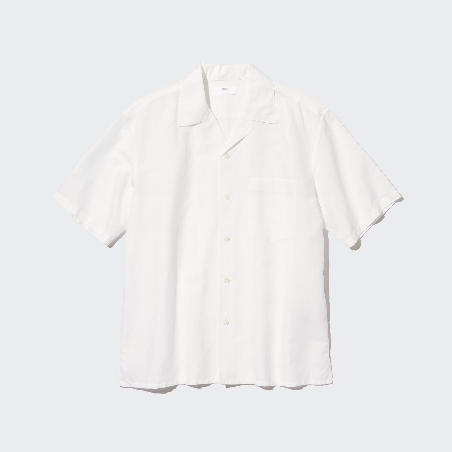 

Рубашка UNIQLO льняная с открытым вырезом с короткими рукавами, белый