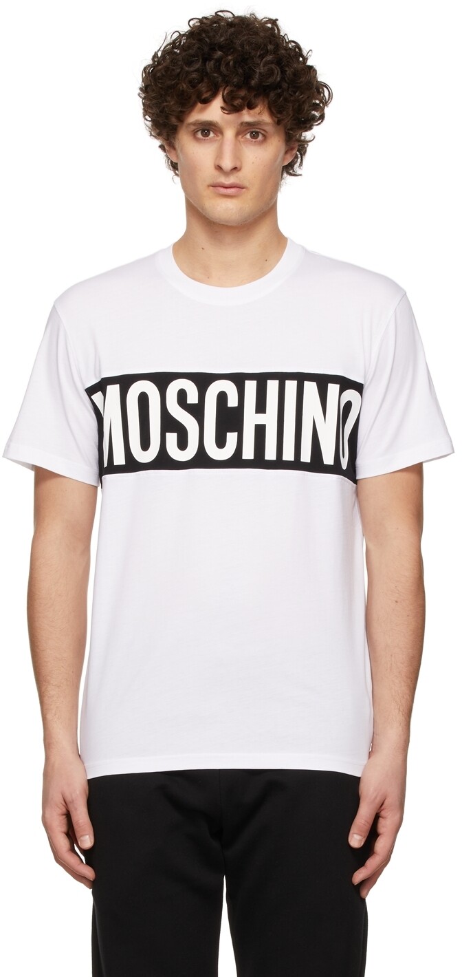 

Белая футболка с логотипом Moschino, Белый