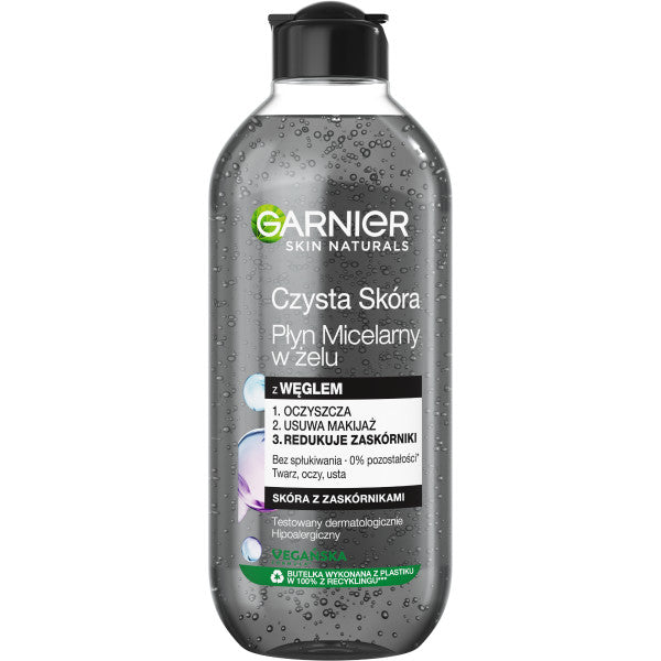 цена Garnier Мицеллярная жидкость Pure Skin в геле с углем 400мл