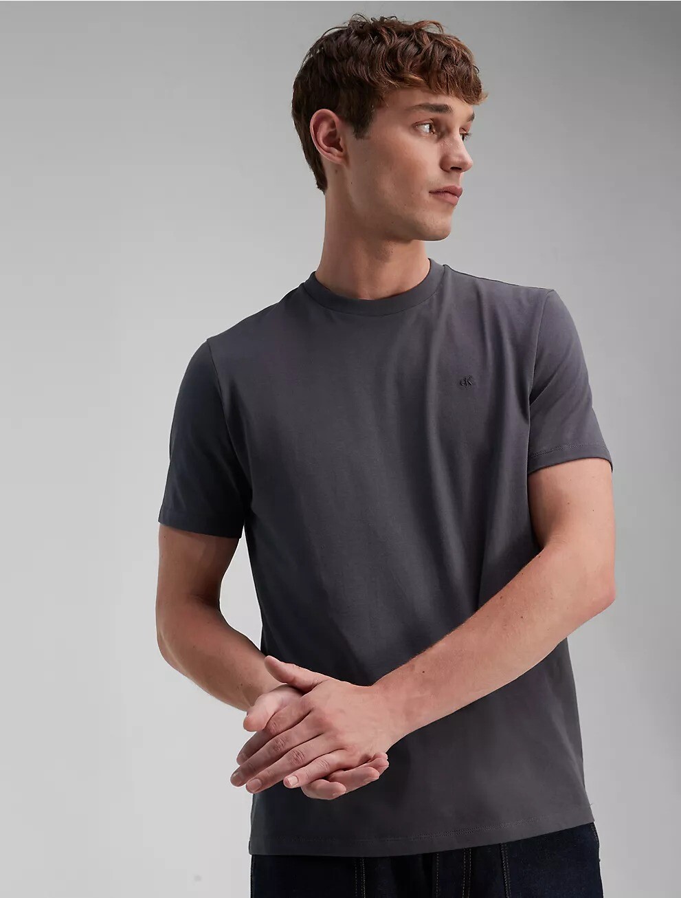 

Футболка Calvin Klein Jeans Waffle Henley Crewneck, серый
