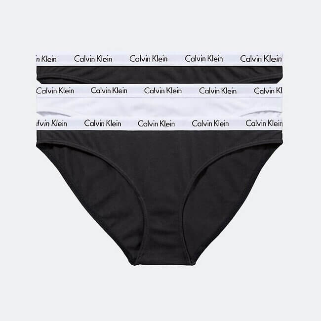 

Набор трусов Calvin Klein Carousel Cotton, 3 предмета, белый/черный