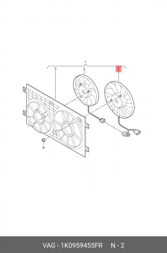 Вентилятор радиатора VAG 1K0 959 455 FR
