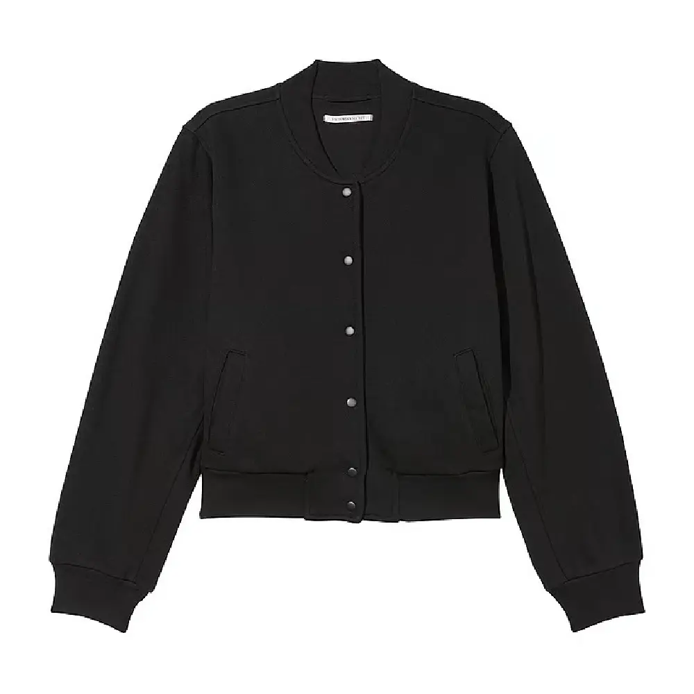 

Толстовка Victoria's Secret Cotton Fleece Snap Bomber, черный