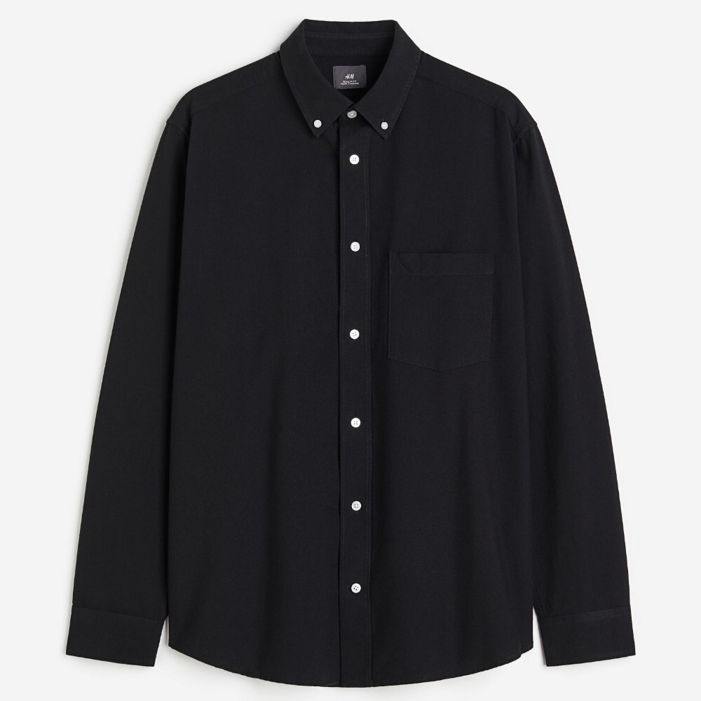 

Рубашка H&M Regular Fit Oxford, черный