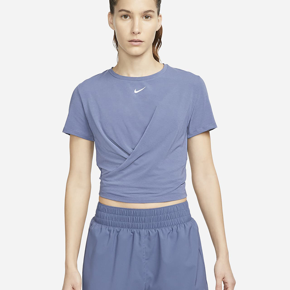 

Футболка укороченная Nike Dri-Fit One Luxe, синий