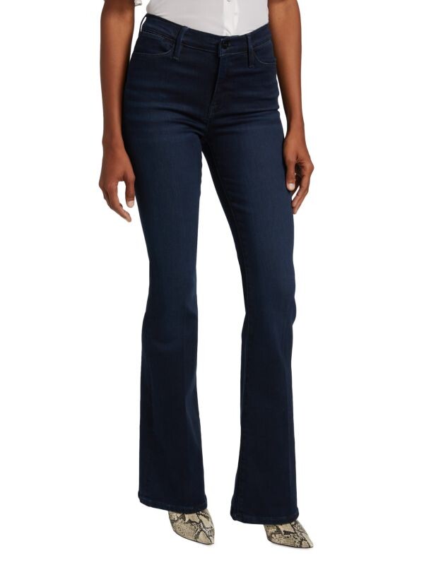 

Высокие расклешенные джинсы le Frame Dark denim blue