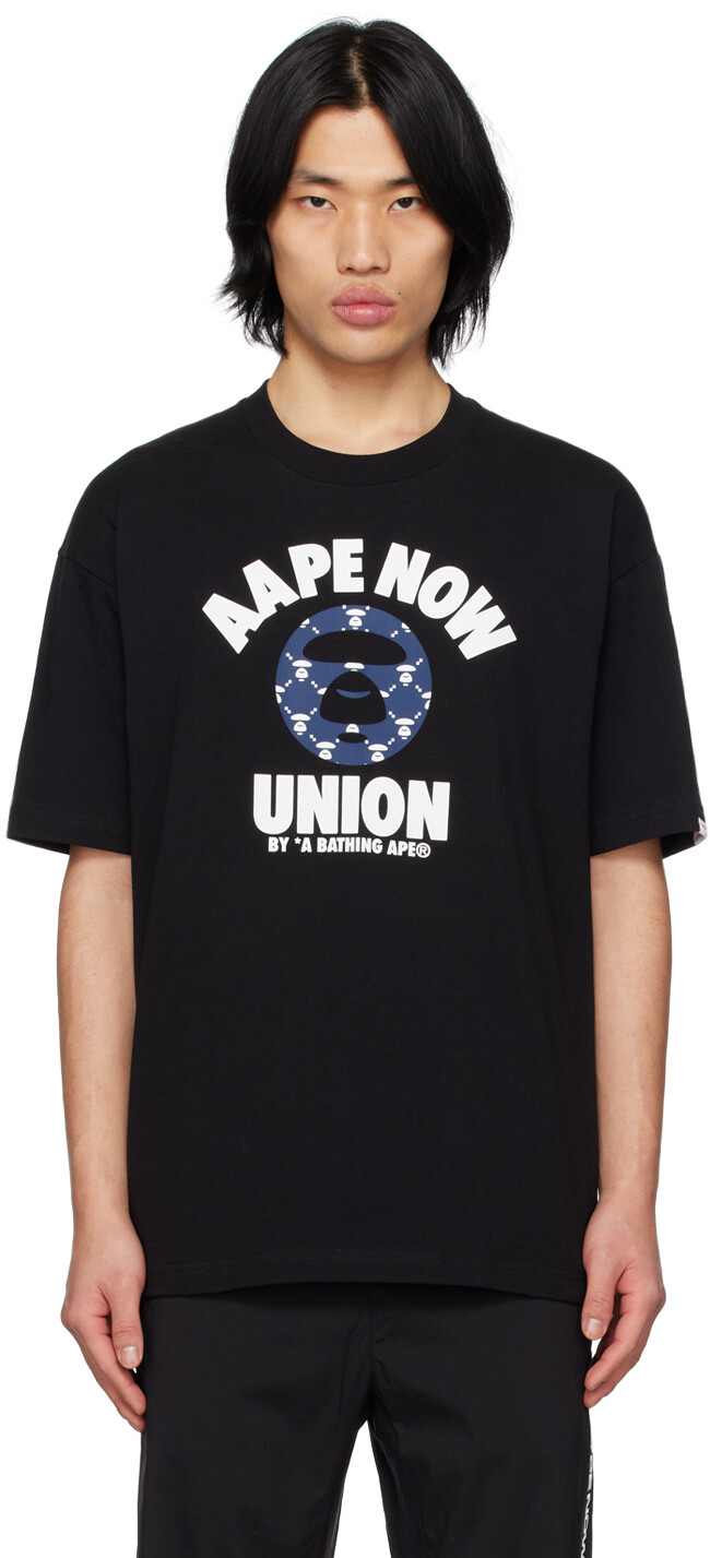 

Черная футболка с принтом AAPE by A Bathing Ape