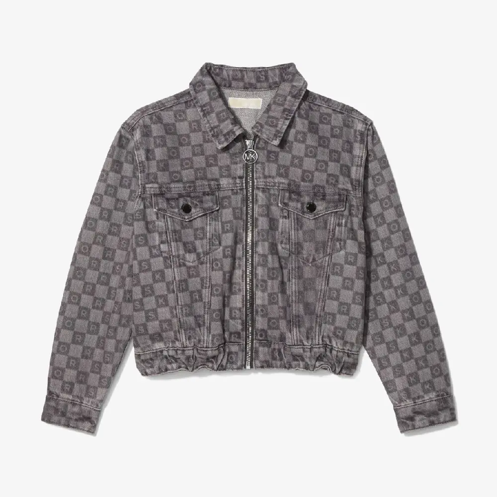 

Джинсовая куртка Michael Kors Kids Checkerboard Logo, серый