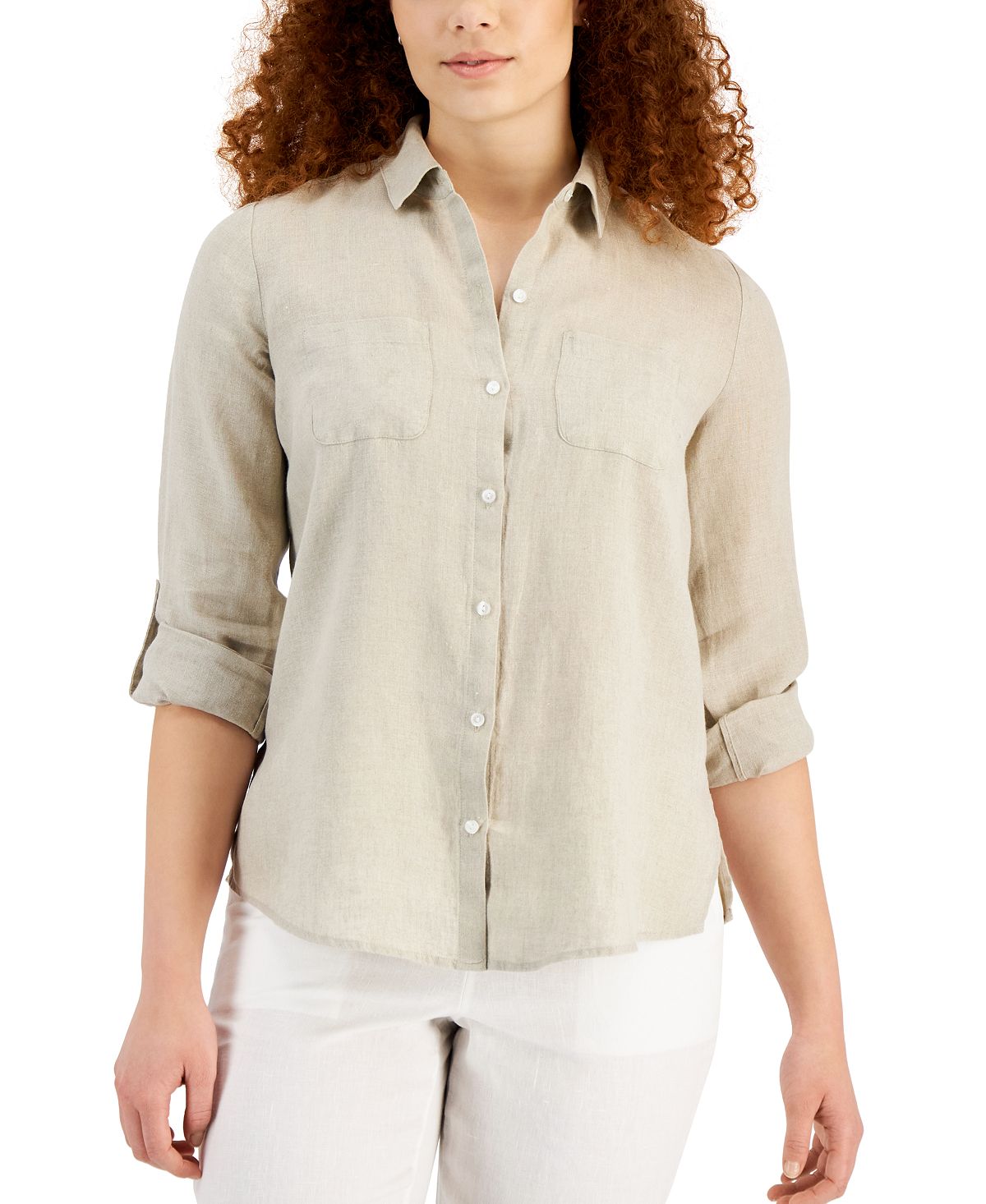 Женская льняная рубашка, созданная для macy's Charter Club