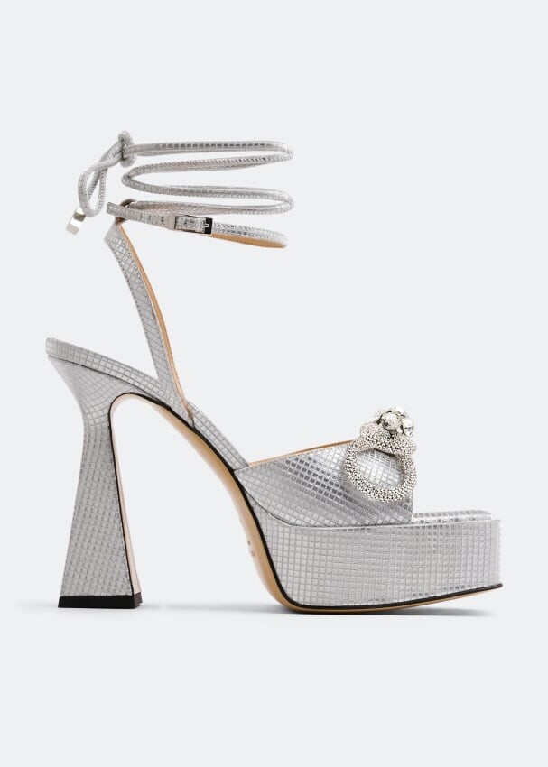 

Сандалии MACH AND MACH Double bow platform sandals, серебряный