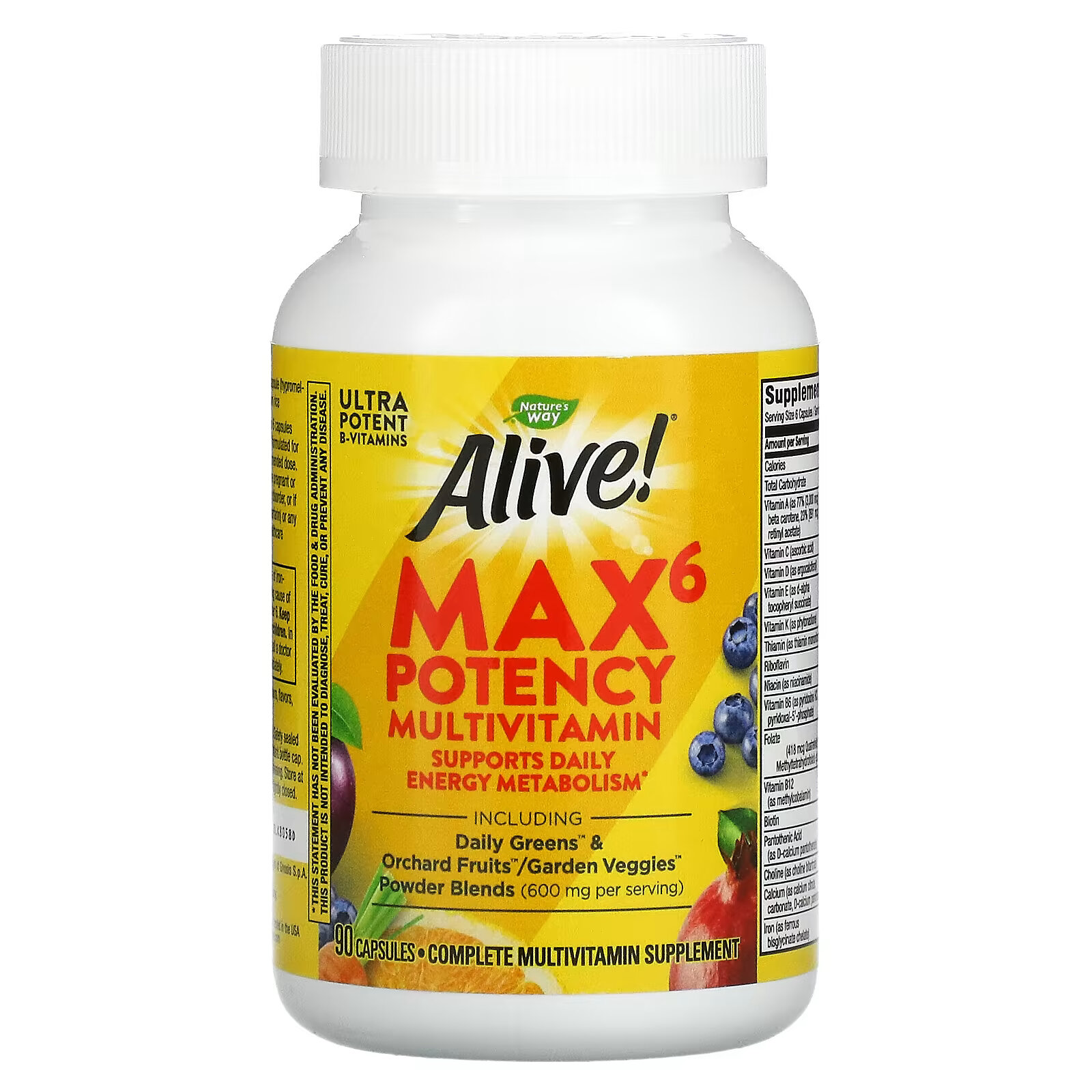 Nature's Way Alive мультивитамины Max6 Potency, 90 капсул