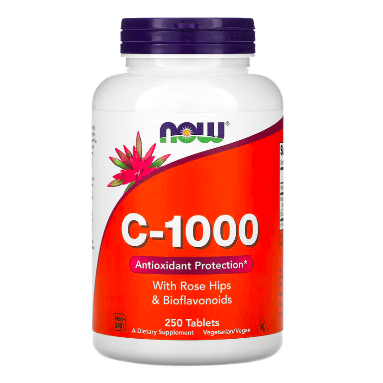 Витамин C NOW Foods 1000 мг, 250 таблеток цинк now foods 50 мг 250 таблеток