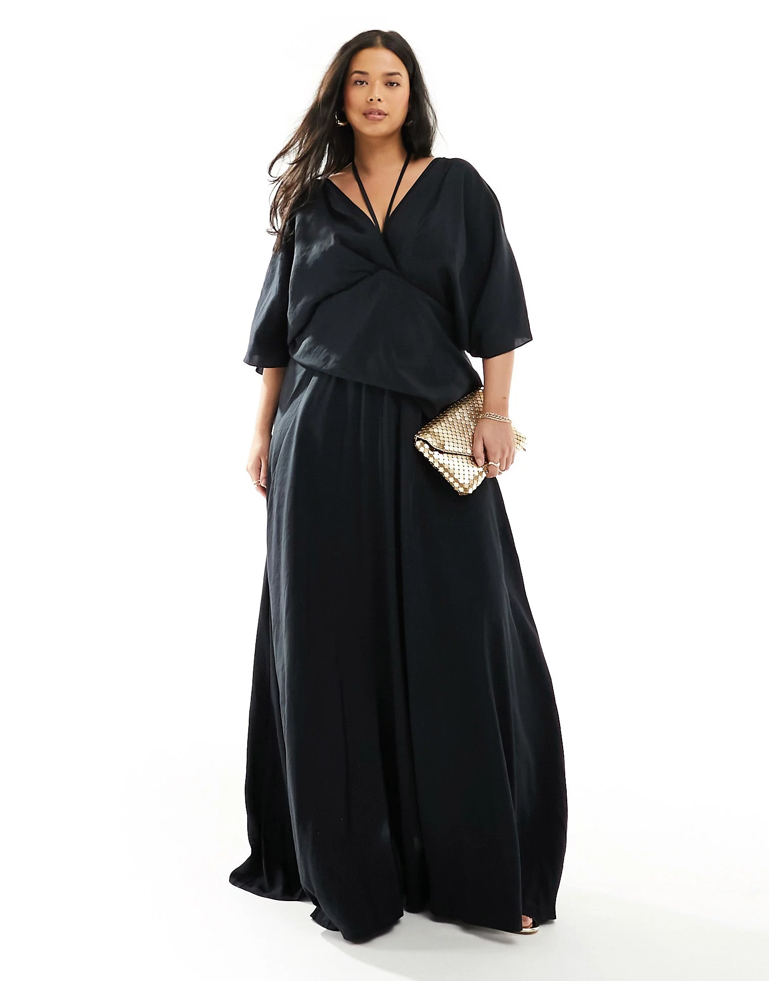 Платье Asos Edition Curve Linen, черный