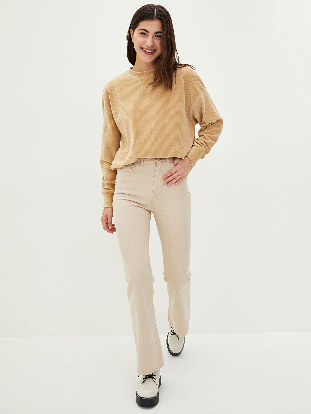 

Испанские женские джинсовые брюки с высокой талией и карманами LCW Jeans