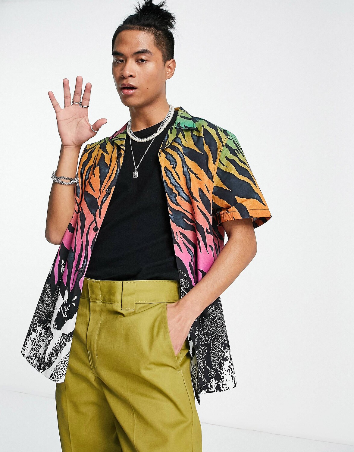 

Свободная рубашка с абстрактным принтом под зебру ASOS DESIGN