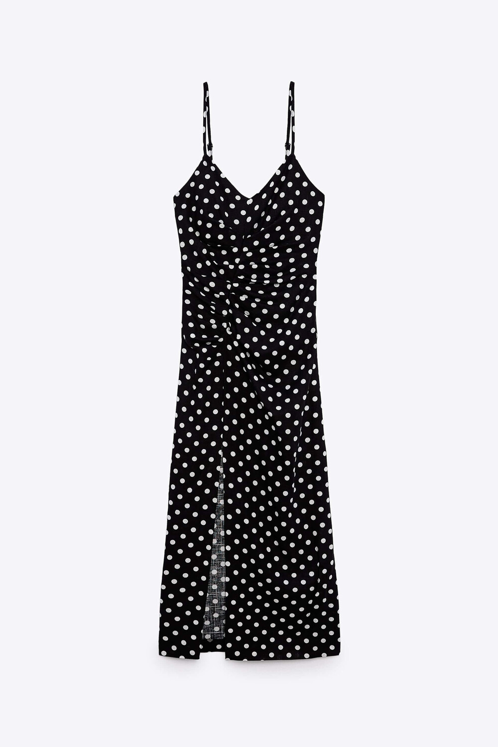 

Платье Zara Linen Blend, черный/экрю