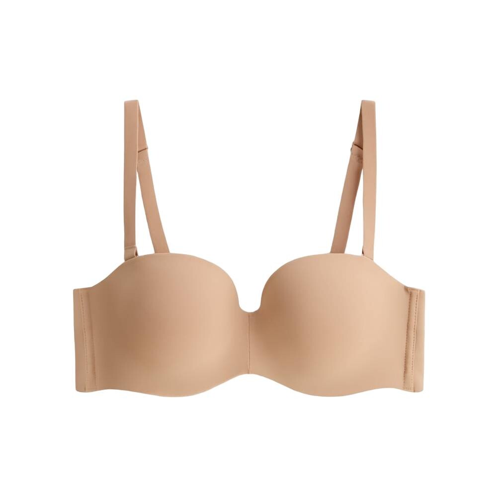 

Бюстгальтер Oysho Polyamide Push-Up With Removable Straps, бежевый