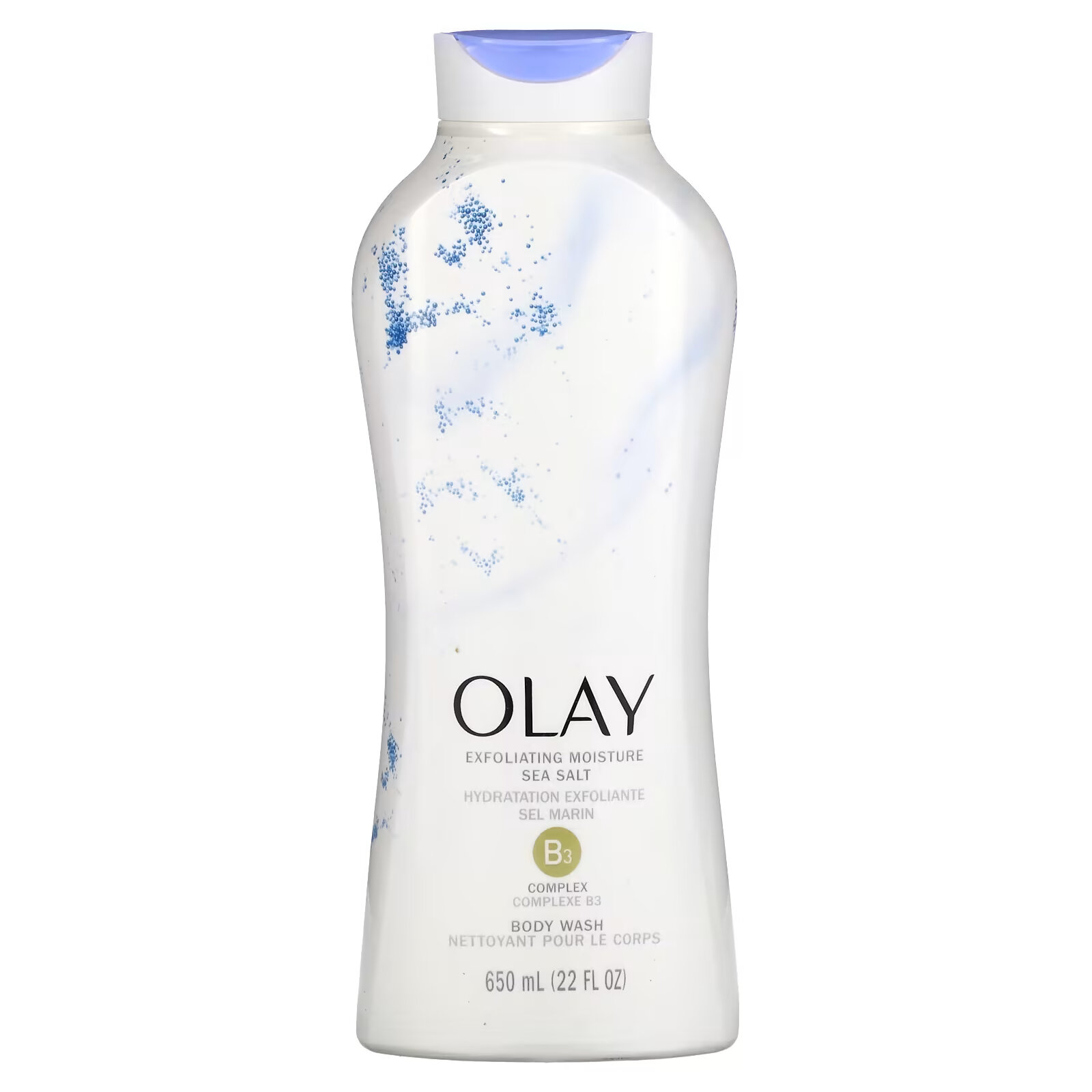 Olay, Отшелушивающий гель для душа для ежедневного использования, с морской солью, 650 мл (22 жидк. унции) - фото