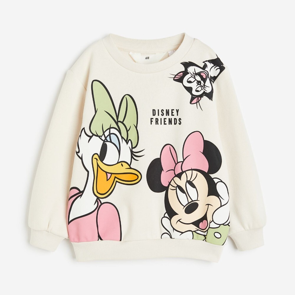 

Свитшот H&M Kids Printed Minnie Mouse, светло-бежевый
