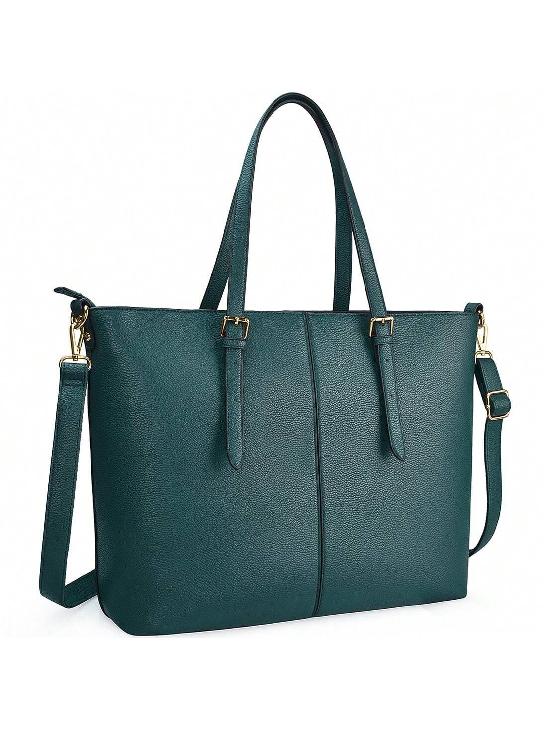 цена Женская водонепроницаемая кожаная сумка для ноутбука 15, темно-зеленый