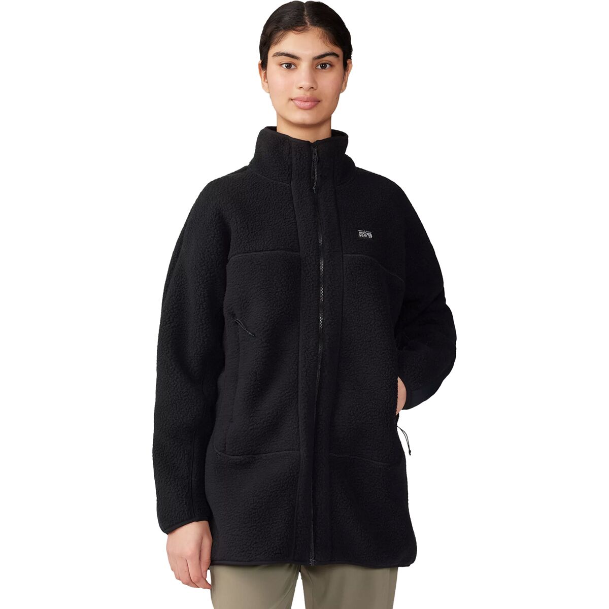 Длинная флисовая куртка hicamp на молнии во всю длину Mountain Hardwear, черный
