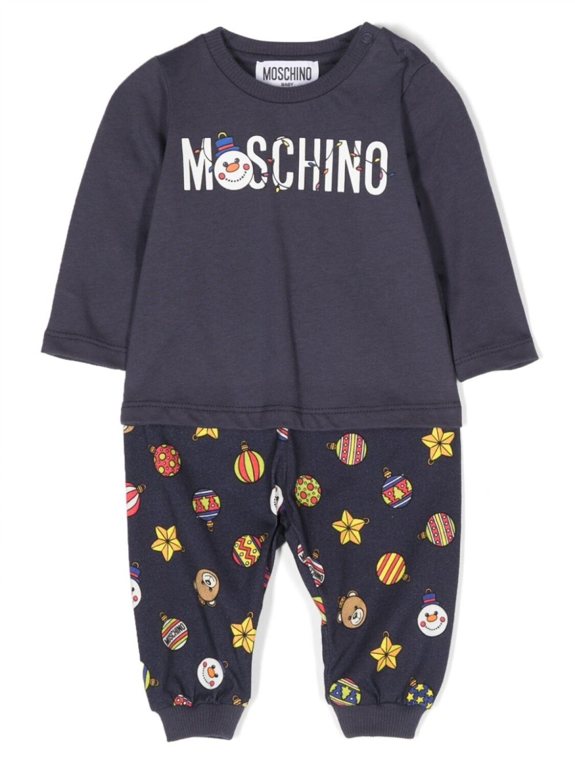 

Moschino Kids брюки с графичным принтом, синий