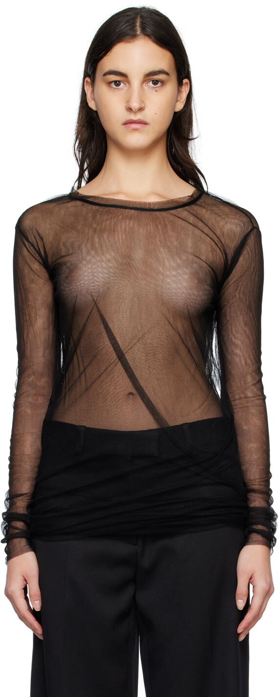 

Черная футболка с длинным рукавом Karen Ann Demeulemeester