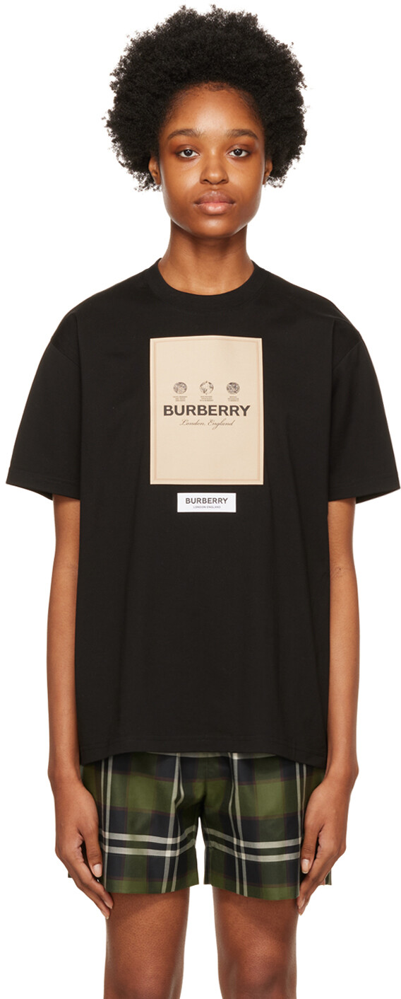 

Черная хлопковая футболка Burberry