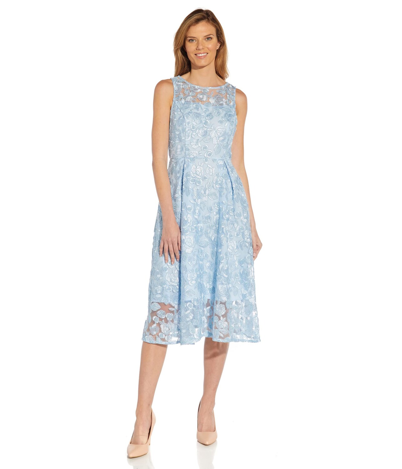 

Платье Adrianna Papell, Sleeveless Fully Embroidered Midi Dress