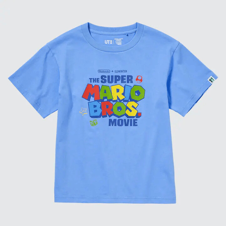

Футболка Uniqlo UT Super Mario Bros. Movie, голубой