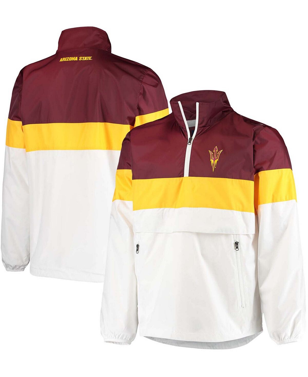 

Мужская белая пуловерная куртка arizona state sun devils no huddle с молнией до половины G-III Sports by Carl Banks, белый