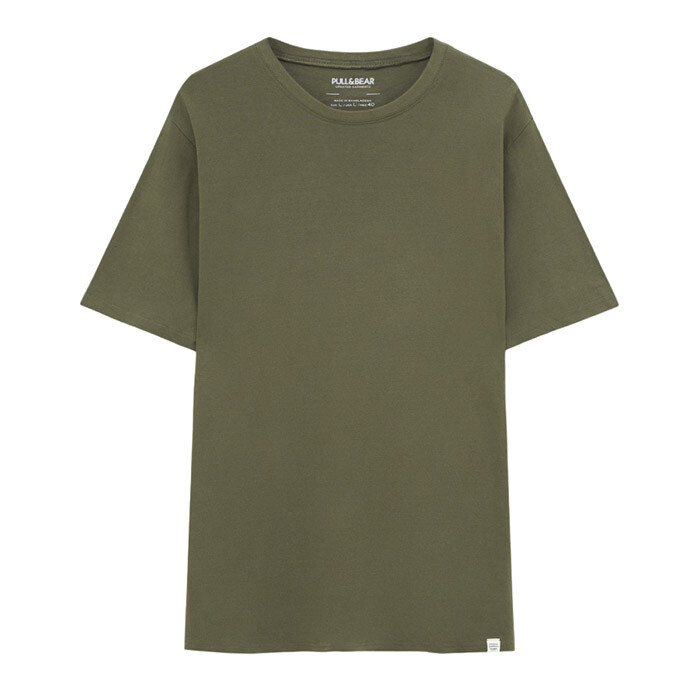 

Футболка Pull&Bear Basic Short Sleeve, хаки