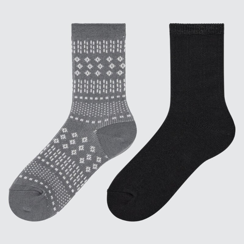 

Набор носков Uniqlo Girls Heattech Fair Isle Print (two Pairs), серый