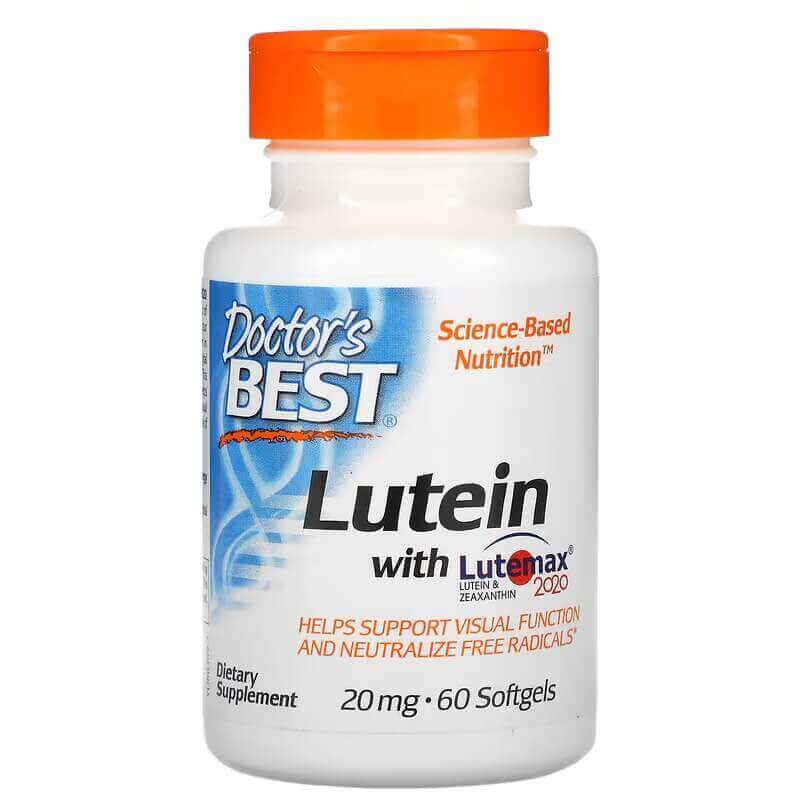 Лютеин с Lutemax 2020 Doctor's Best 20 мг, 60 мягких таблеток