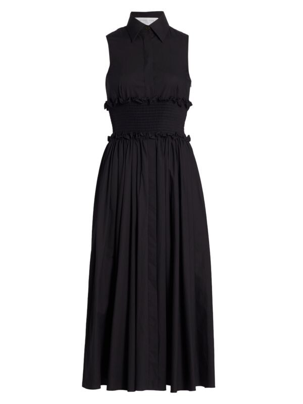 

Присборенное платье-рубашка без рукавов Michael Kors Collection Black