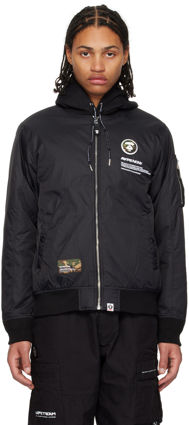 

Черный бомбер с вышивкой AAPE by A Bathing Ape