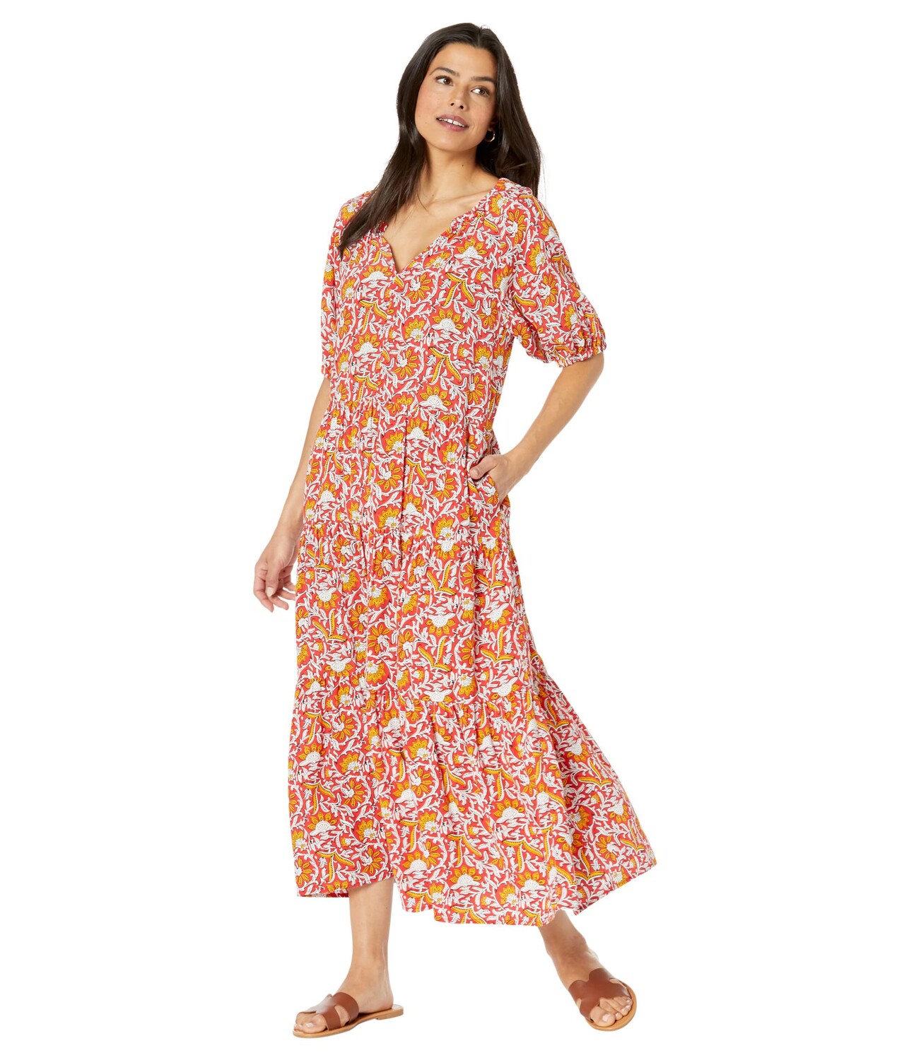 

Платье Elliott Lauren, Under The Tuscan Sun Gathered Tiered Long Dress
