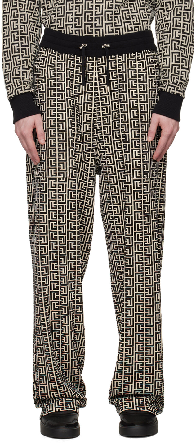 

Черные спортивные штаны с монограммой Balmain
