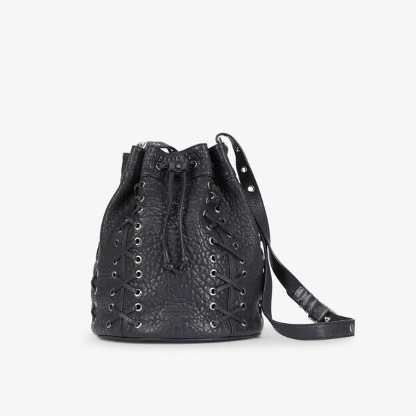 

Сумка-ведро из кожи со шнуровкой The Kooples, черный