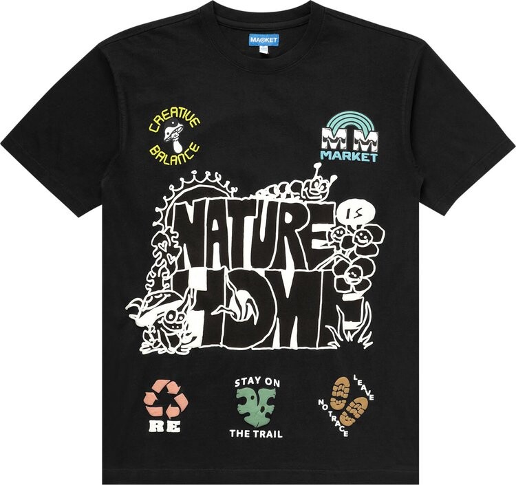 

Футболка Market Nature Is Home T-Shirt Vintage Black, черный