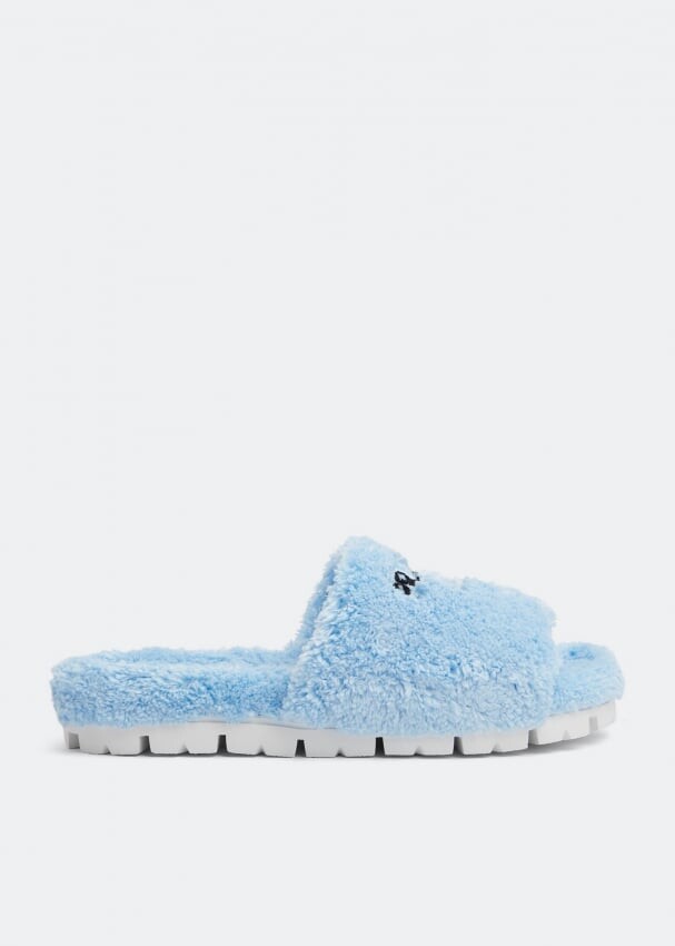 

Шлепанцы PRADA Terry cloth slides, синий