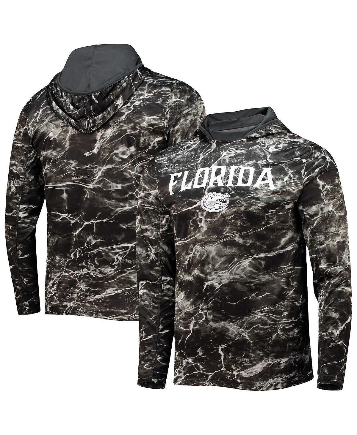 

Мужская черная футболка с капюшоном с длинным рукавом florida gators mossy oak spf 50 performance Colosseum, черный