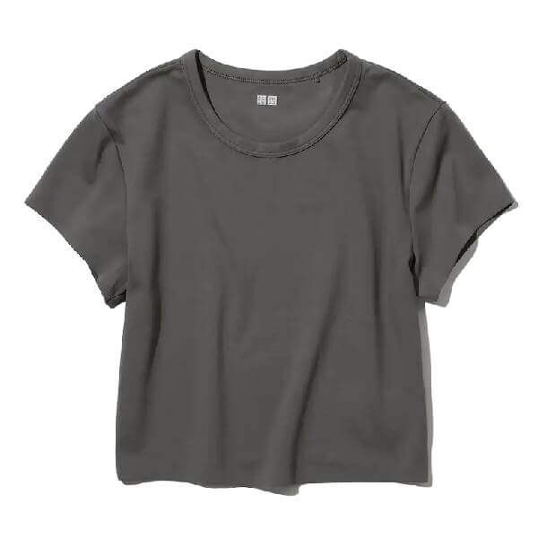 

Футболка Uniqlo AIRism Extra Soft Cropped Sleeved, серый