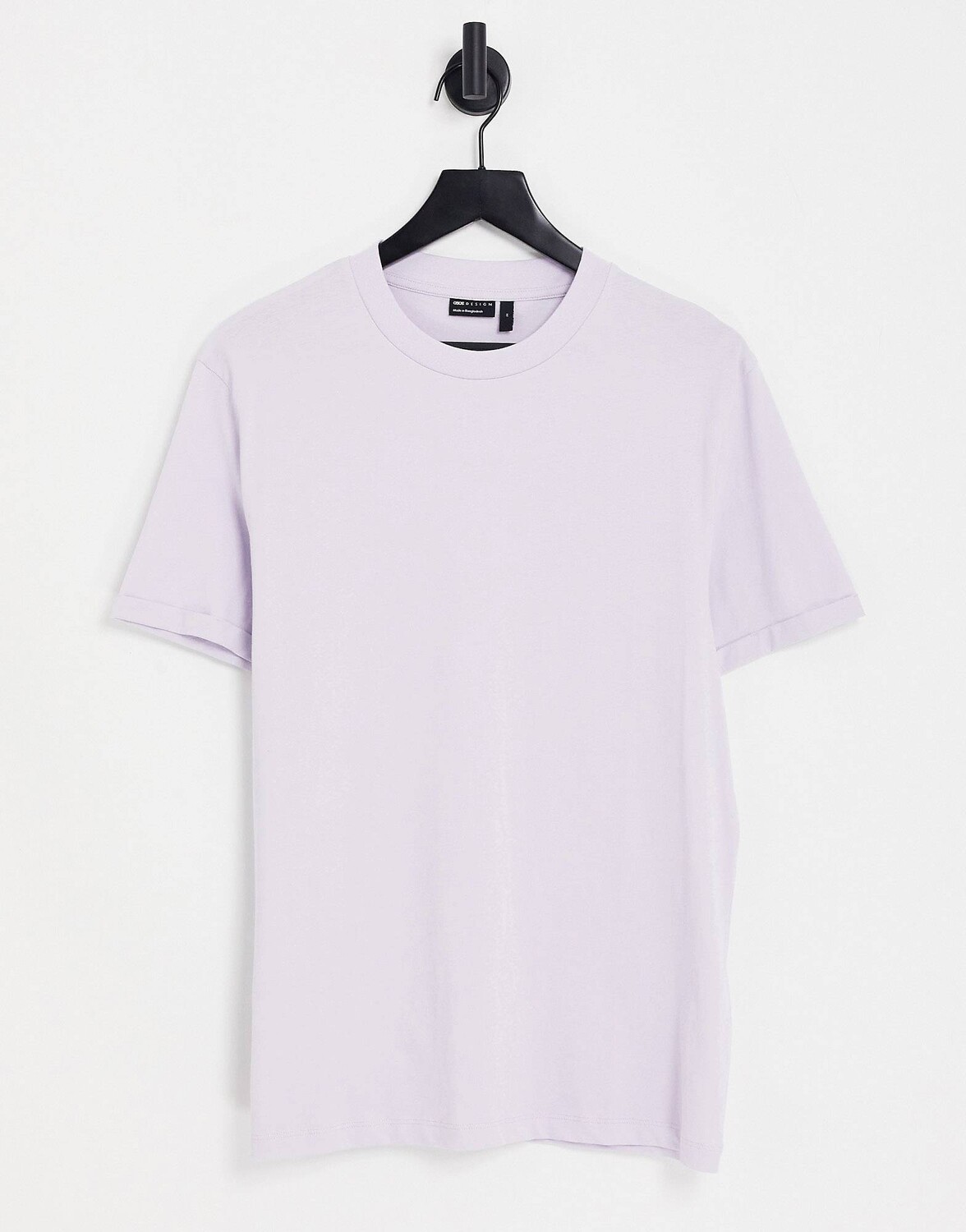 

Светло-фиолетовая футболка с отворотами ASOS DESIGN